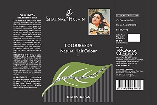 Shahnaz Husain Colourveda Herbal Ayurvedic Natural Hair Color Latest International Packaging (3.5 oz