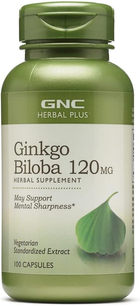 GNC Herbal Plus Ginkgo Biloba 120mg | Supports Mental Sharpness, Vegetarian | 100 Capsules