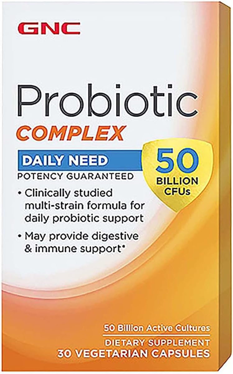 GNC Probiotic Complex Daily Need with 50 Billion CFUs | Clinically Studied Multi-Strain, Supports Di