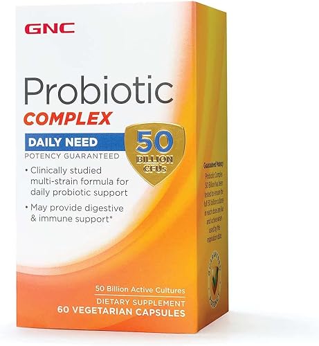 GNC Probiotic Complex Daily Need with 50 Billion CFUs, 60 Capsules, Daily Probiotic Support