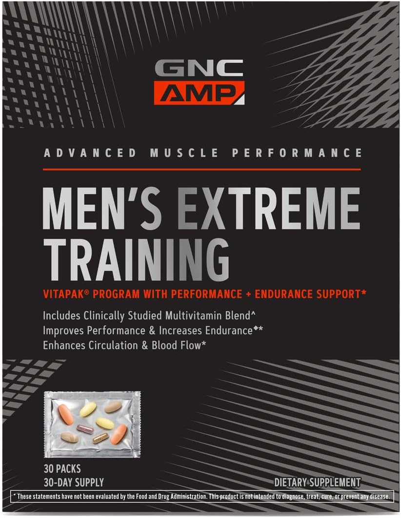 GNC AMP Mens Extreme Training Vitapak | Developed for Max Performance and Endurance | 5-Step Daily S