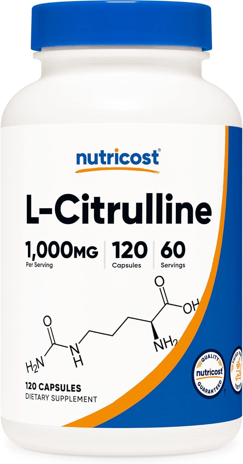 Nutricost L-Citrulline 500mg, 120 Capsules - Gluten Fre
