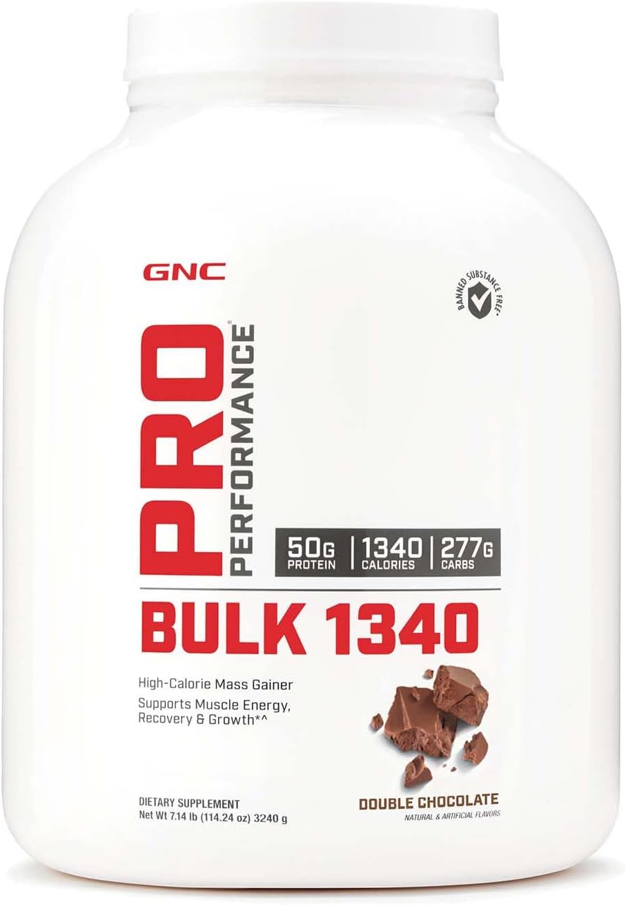 GNC Pro Performance Bulk 1340 - Double Chocolate, 9 Servings, Supports Muscle Energy, Recovery and G