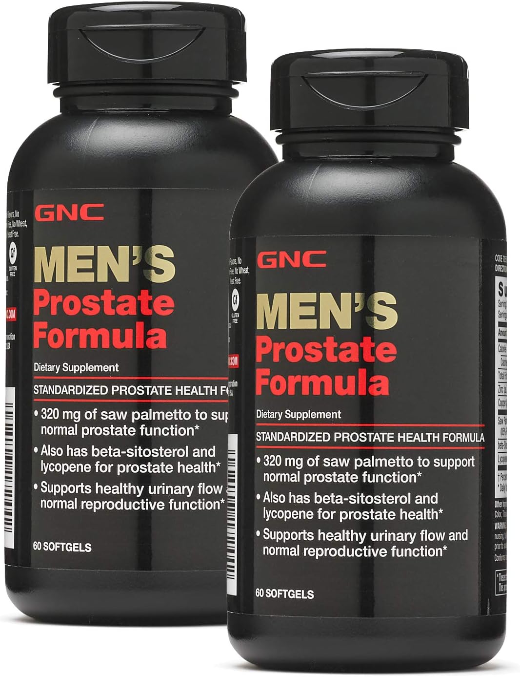 GNC Mens Prostate Formula, Twin Pack, 60 Softgels per Bottle, Supports Normal Reproductive Function