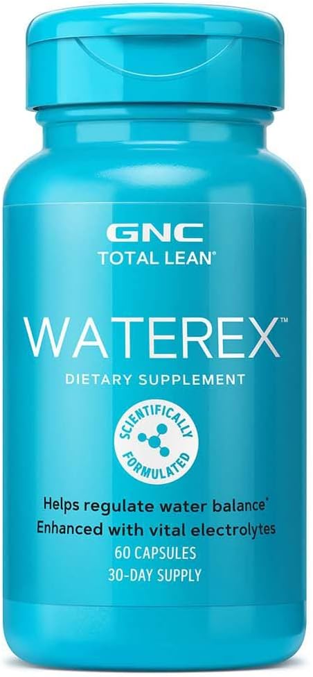 GNC Total Lean Waterex | Helps Regulate Water Balance, Enhanced with Vital Electrolytes | 60 Capsule