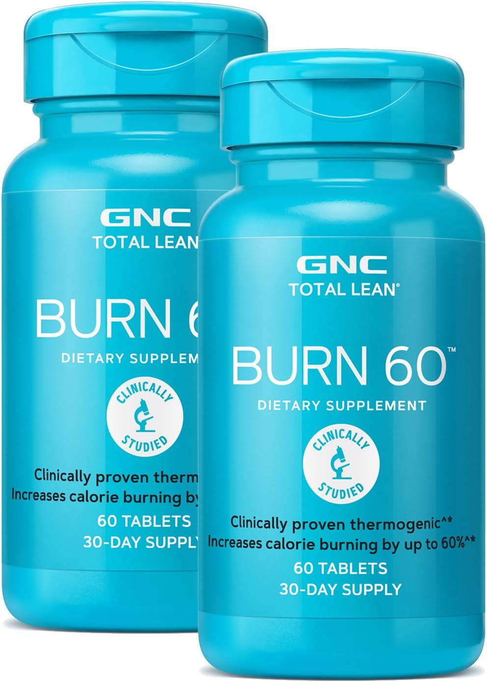 GNC Total Lean Burn 60, Twin Pack, 60 Tablets per Bottle, Increases Calor Burning