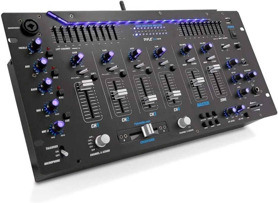 Pyle 6 Channel Mixer DJ Contro…