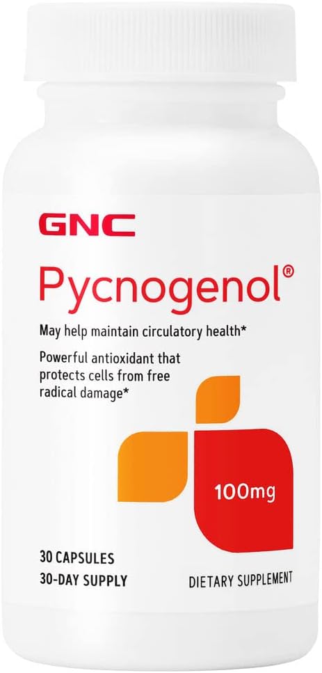 GNC Pycnogenol 100mg, 30 Capsules, Maintains Circulatory Health