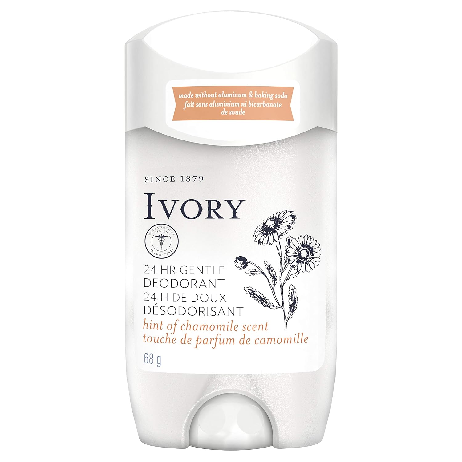 Ivory Gentle Aluminum Free Deodorant Hint Of Chamomile, 2.4 oz, 1.800 Lb