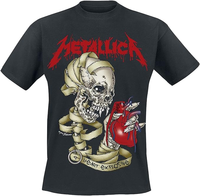 Metallica Heart Explosive Black T-Shirt …