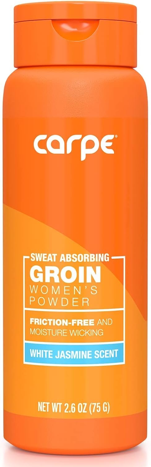 Carpe No-Sweat Groin Powder (for Women) - Designed for Maximum Sweat Absorption - Mess and Friction 