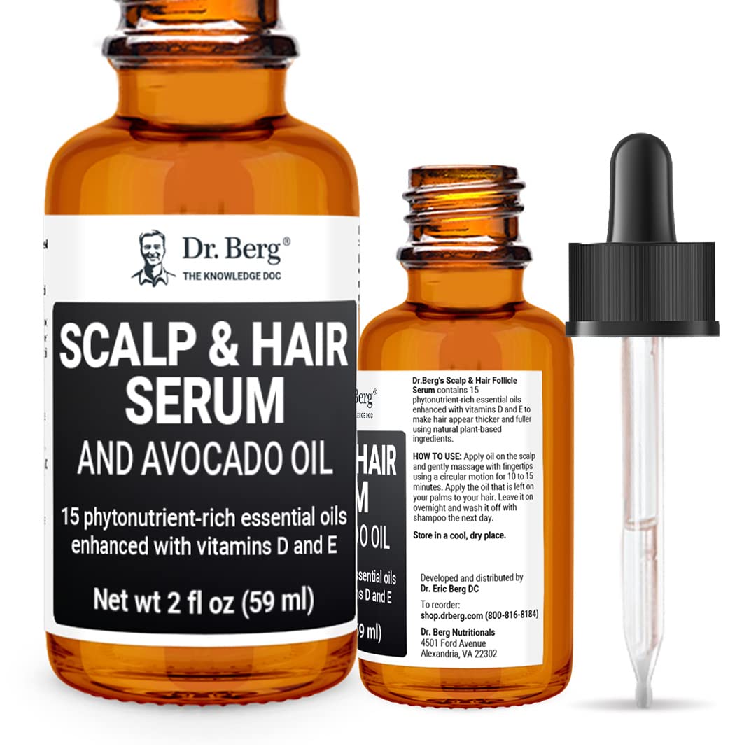 Dr Berg's (All In One) Hair Growth Serum w/ Jojoba Oil & Castor Oil For Fuller Thicker Hair | Co