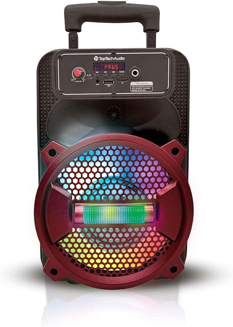 Top Tech Audio Rock-8 Portable 8 Inch Portable Bluetooth Speaker with Woofer & Tweeter