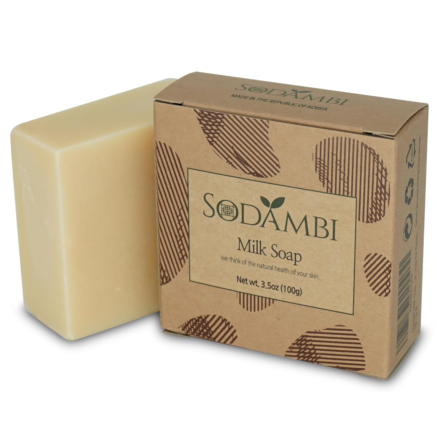 sodambi Milk Soap – 3.5Oz Soap Bar – All Natural Bo
