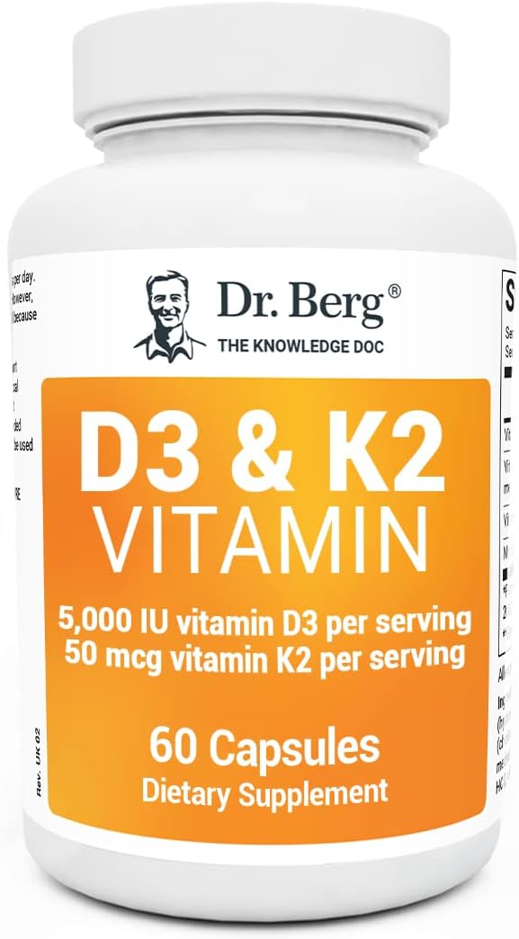 Dr. Berg D3 K2 Vitamin 5000 IU w/MCT Oil - Includes 50 