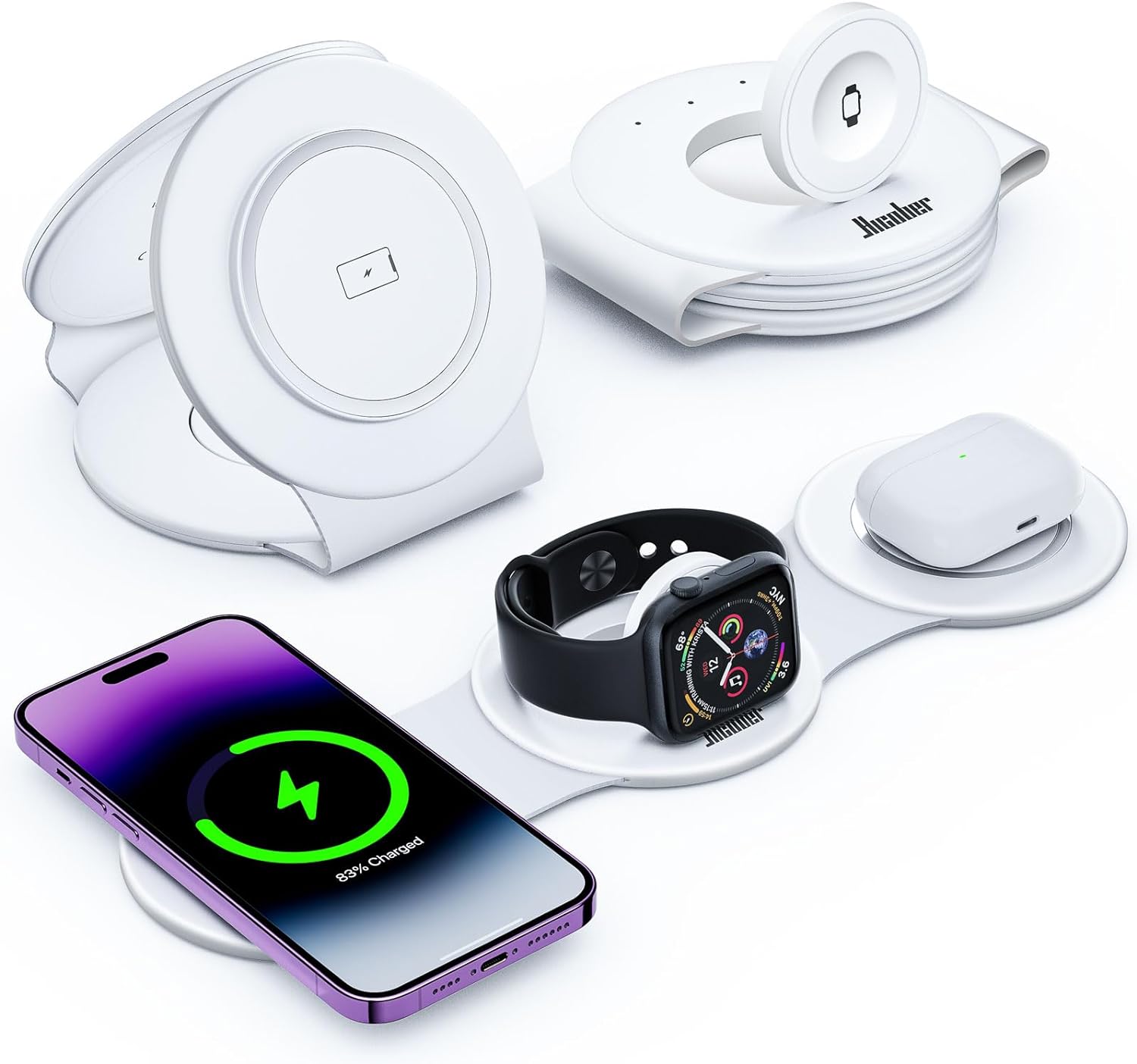 Hicober 3 in 1 Wireless Charging Station…