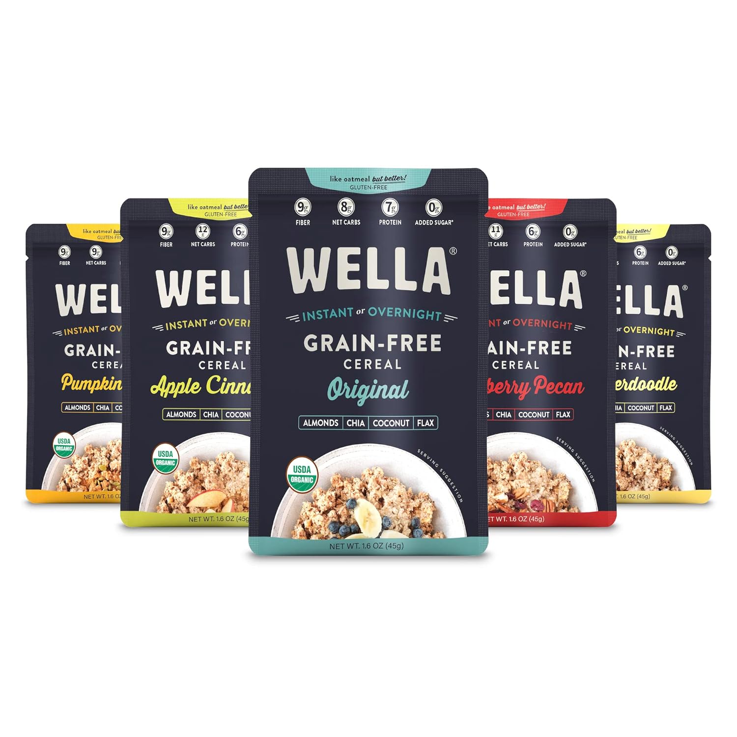 Wella Grain Free Cereal Oatmeal Alternative – Organic Cereal, Vegan High Protein Gluten-Free Super