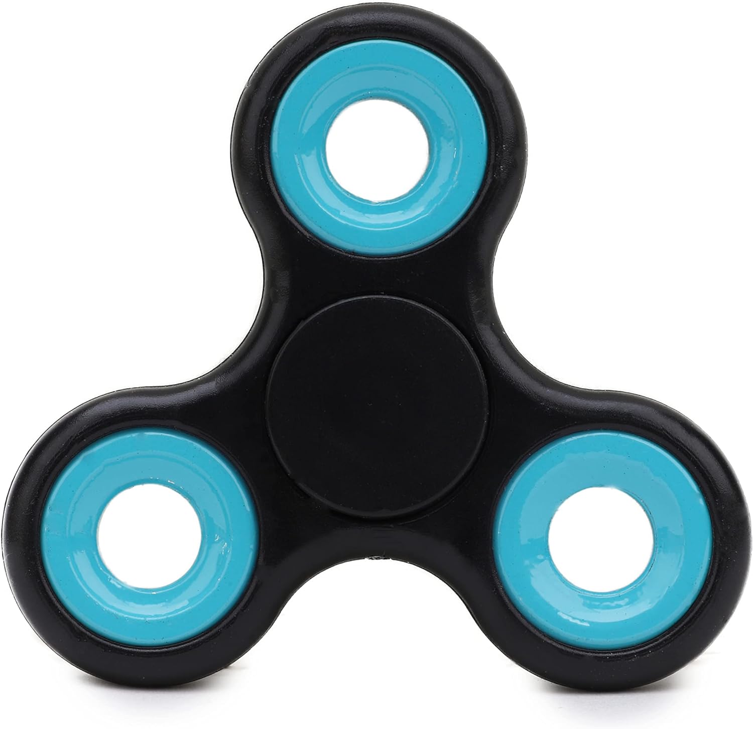 Toyland® Fidget Hand Spinner - Stress and Anxiety Relief - Assorted Colours (Black & Blue Rings