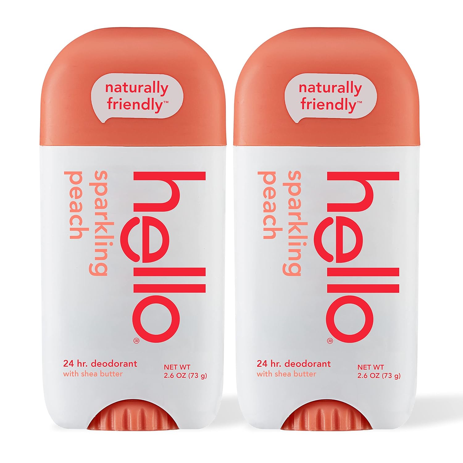 Hello Peach Aluminum Free Deodorant for Women + Men, Natural Fragrance, Dermatologically tested, Bak