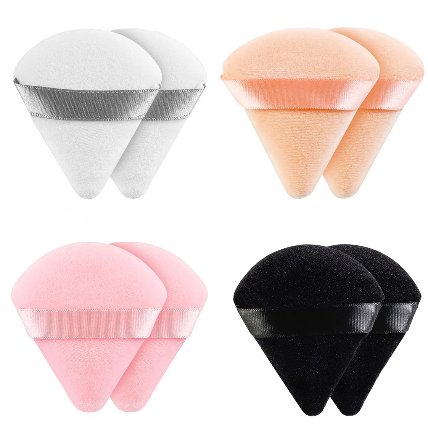 8 Pieces Triangle Powder Puff Face Soft Triangle Makeup Puff Velour Cosmetic Foundation Blender Spon