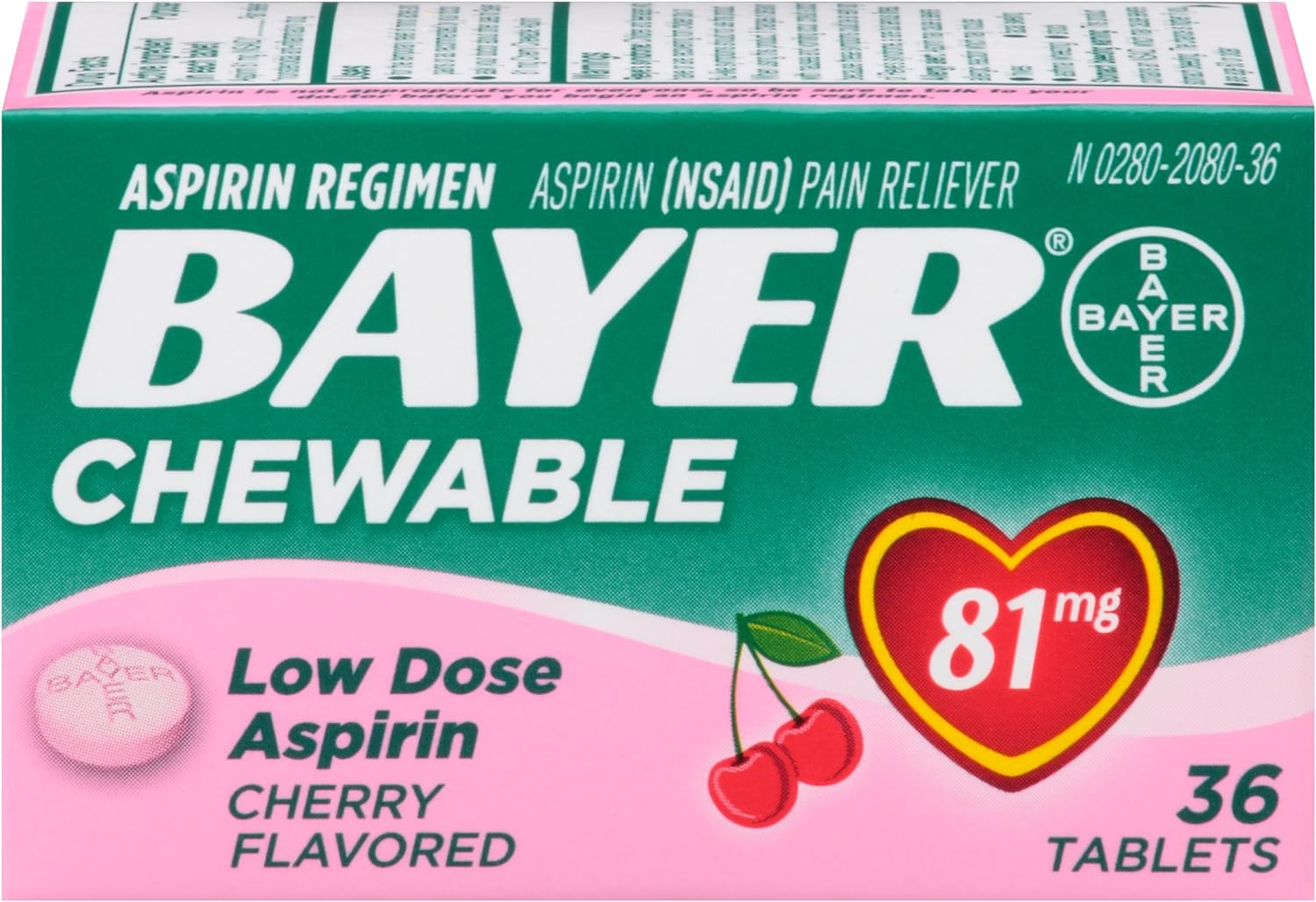 Bayer Aspirin Regimen, 81mg Ch…