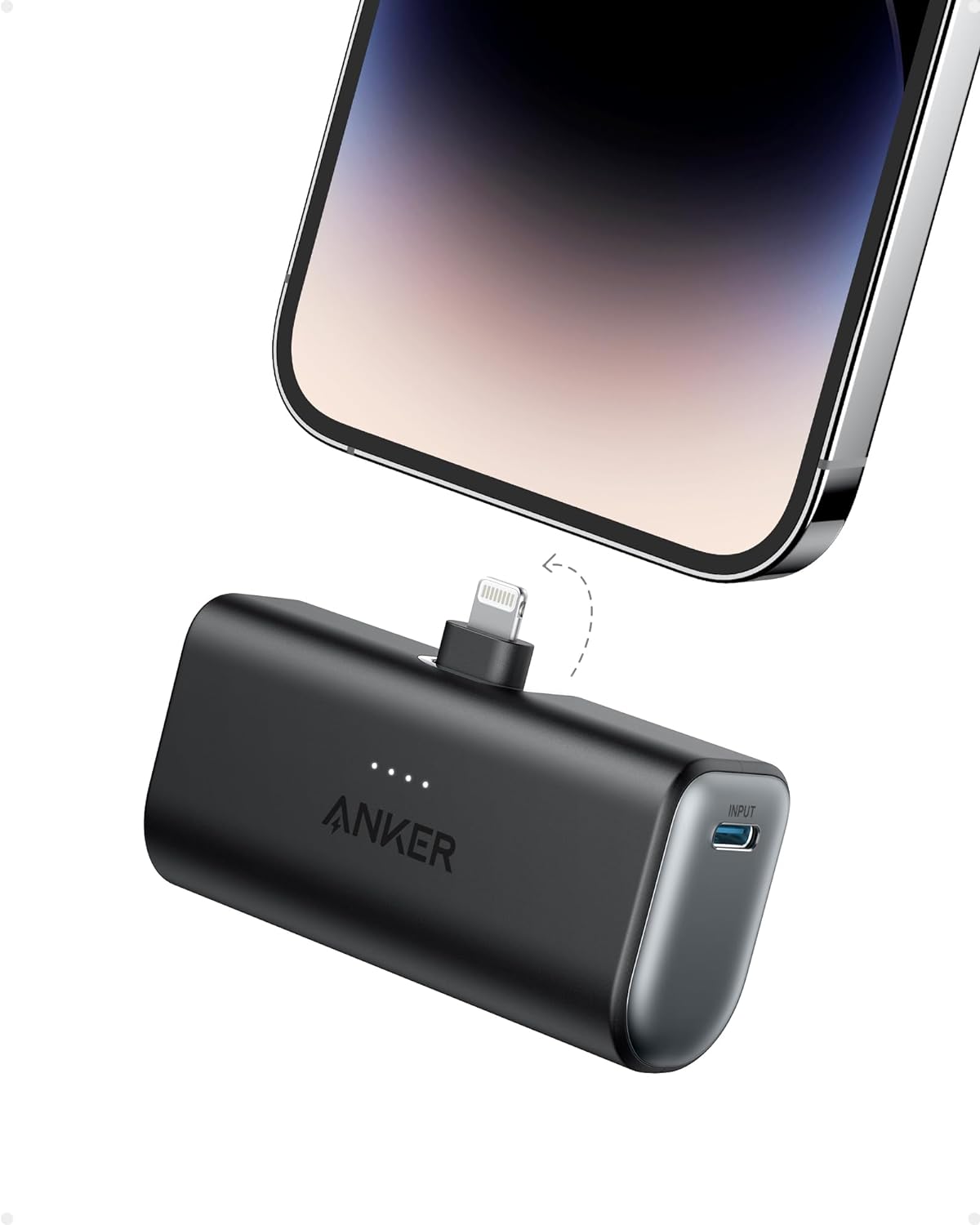 Anker Nano Power Bank with Built-in Lightning Connector, Portable Charger 5,000mAh MFi Certified 12W
