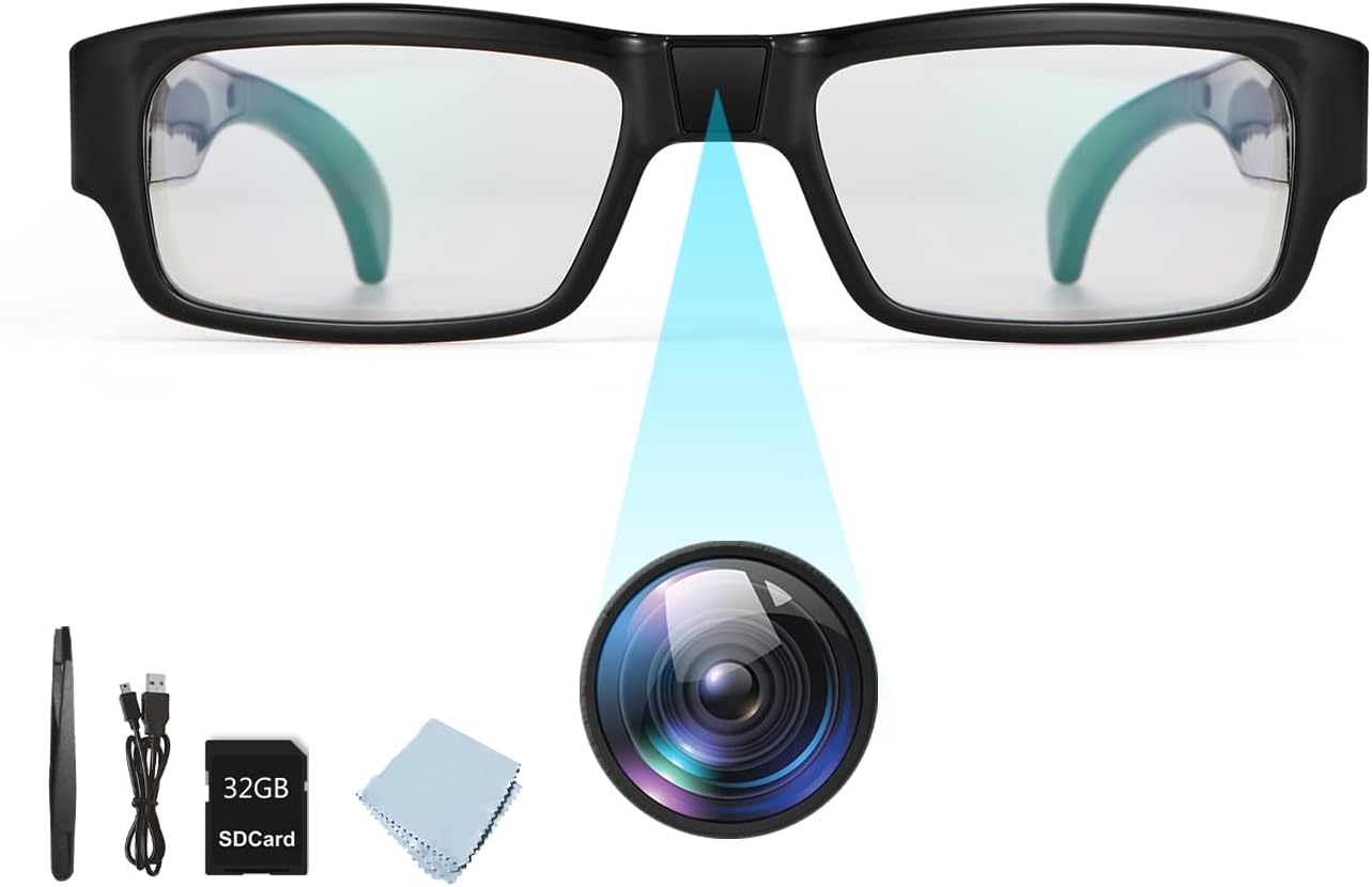 Giurrovo Camera Glasses Video Glasses HD 1080P Eyewear 