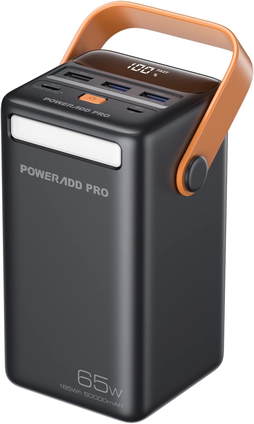 Power Bank, 50000mAh PD 65W USB C Portable Charger LED 