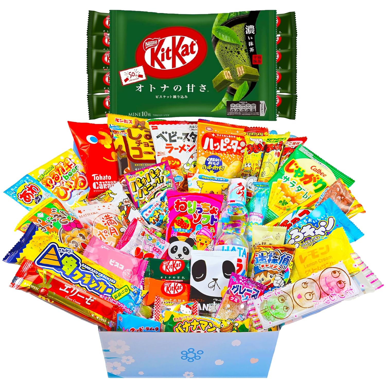 Japanese Snack Box and Kit Kat Bundle - 50 Japanese Candy & Snacks + 10x Matcha KitKat