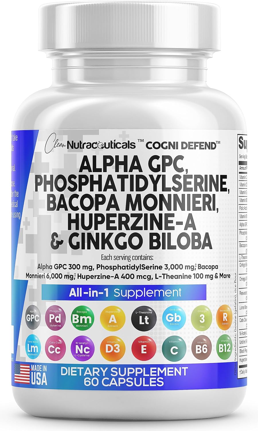 Alpha GPC Choline 300mg Phosphatidylserine 3000mg Bacop