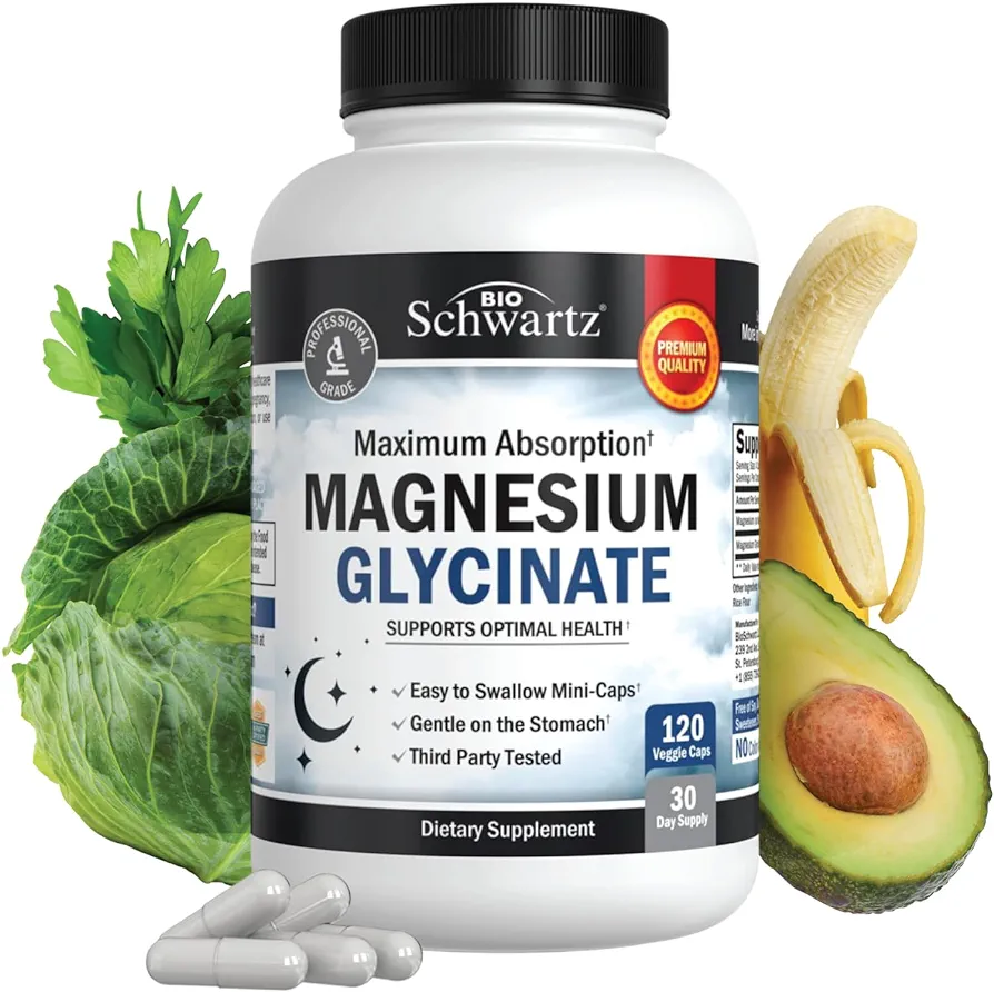 Magnesium Glycinate 500mg Capsules to Support Stress Re