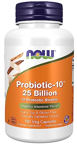 NOW Foods, Probiotic-10™, 25 Billion, with 10 Probiotic Strains, Dairy, Soy and Gluten Free, Strai