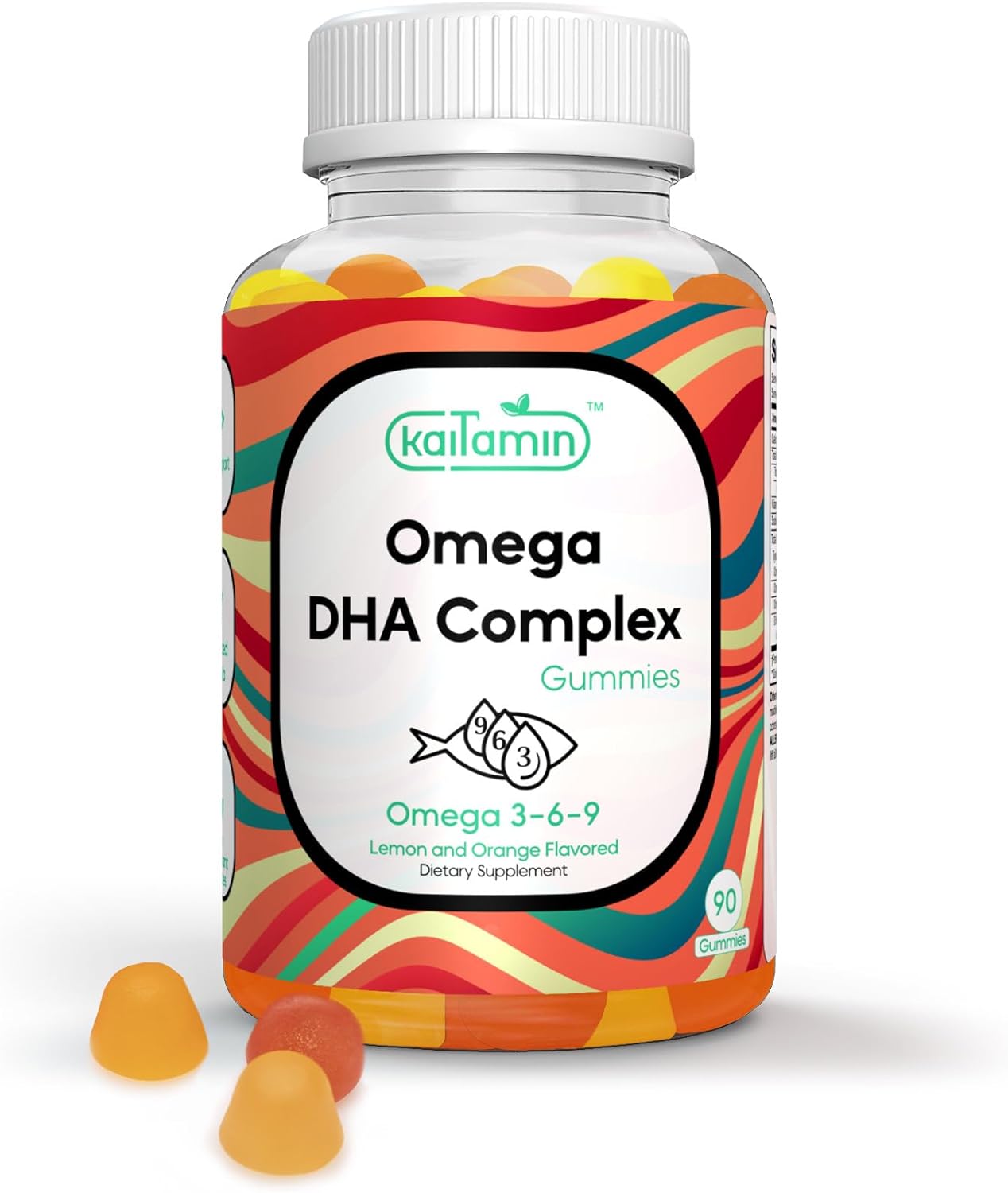 Kaitamin Omega DHA Complex Gummies Made from Algae with Omega 3, Omega 6, and Omega 9 | 90 Vegetaria