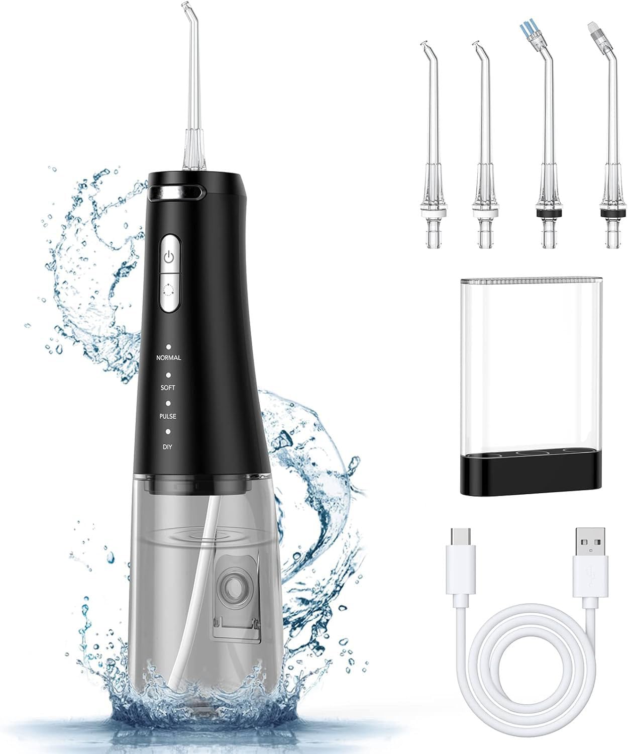 Cordless Water Flosser Dental, 2500mAh Battery with USB