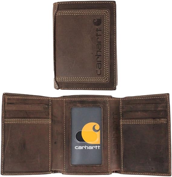 Carhartt Men's Rugged Leather Triple Stich Wallet, Avai