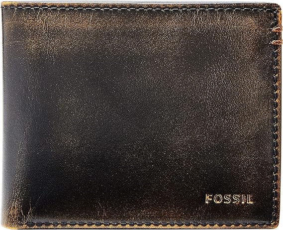 Fossil Men's Leather Bifold Wallet with Flip ID Window 