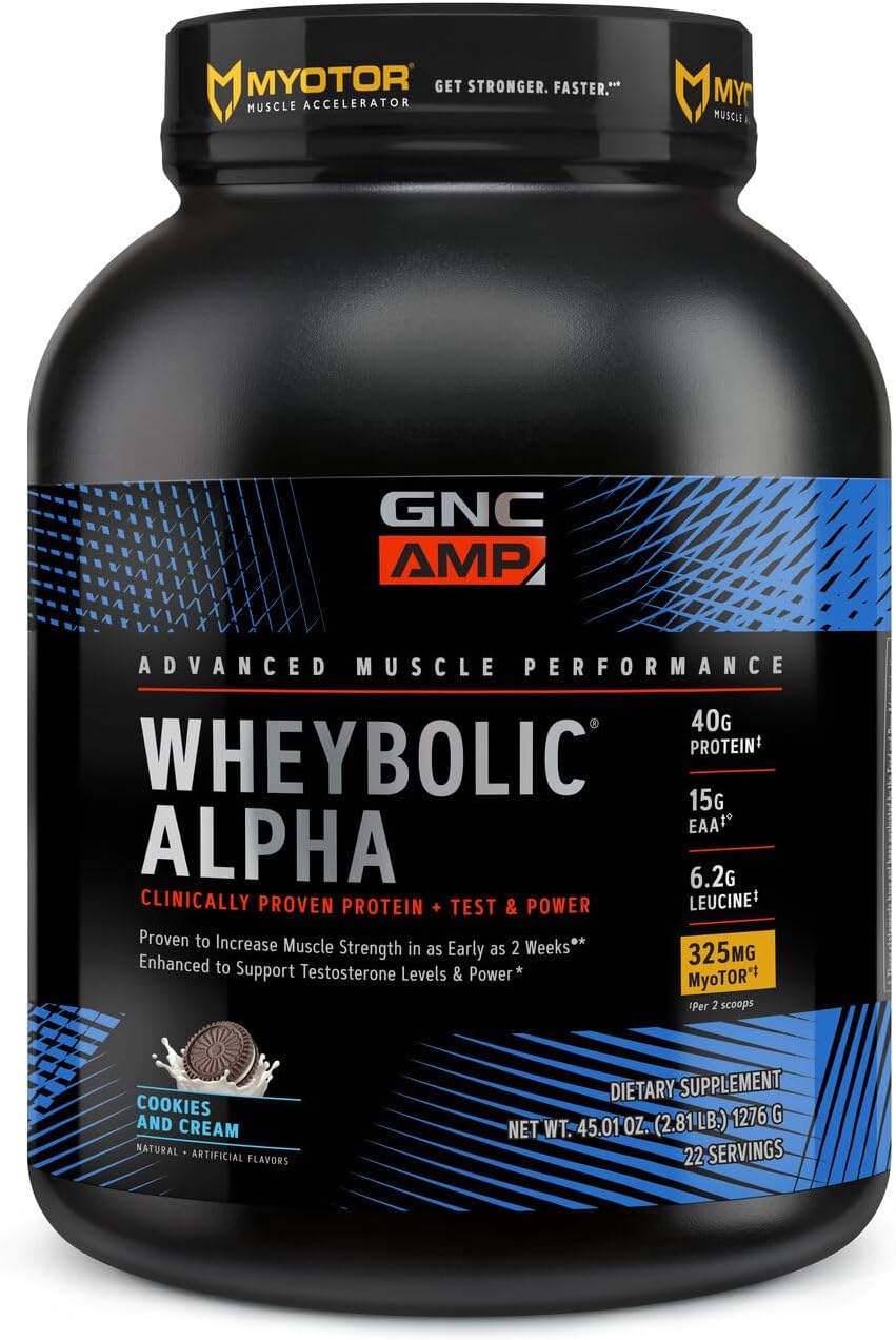 GNC AMP Wheybolic Alpha with MyoTOR Protein Powder | Targeted Muscle Building and Workout Support Fo
