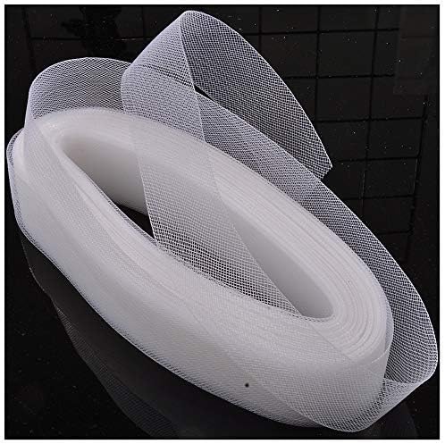 1'' inch Wide Soft Polyester White Horsehair Braid, Selling Per Roll/ 50 Yards (White, 1 inch)