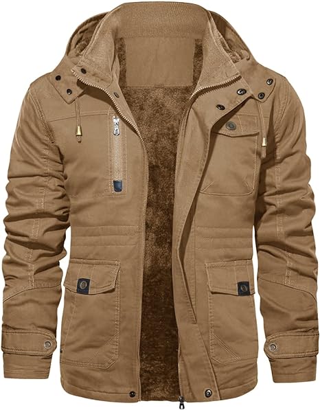EKLENTSON Men's Winter Coats Fleece Lined Multi Pockets