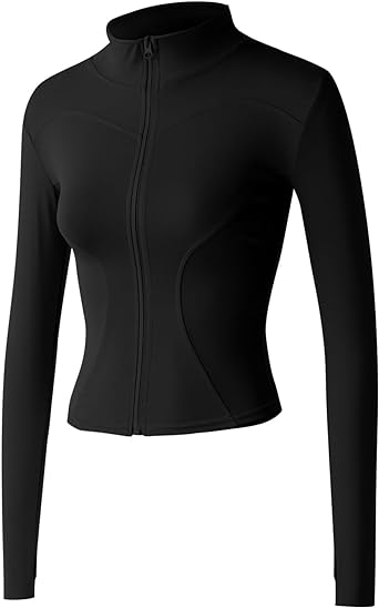 Locachy Women's Lightweight Stretchy Workout Full Zip R